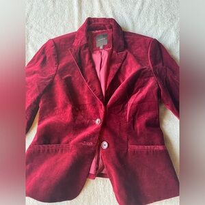 The Limited burgundy velvet blazer